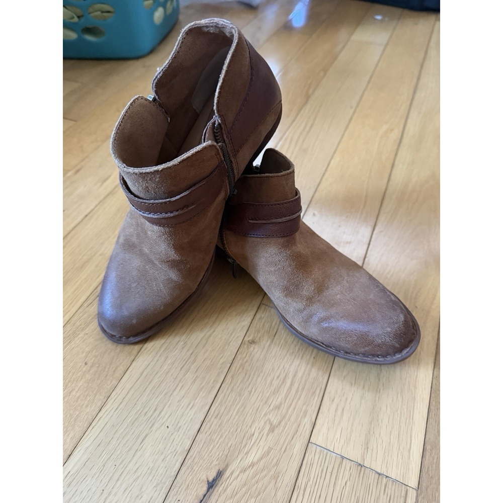 Born Kati Brown Leather Low Ankle Boots Sz 8 BR0040452‎